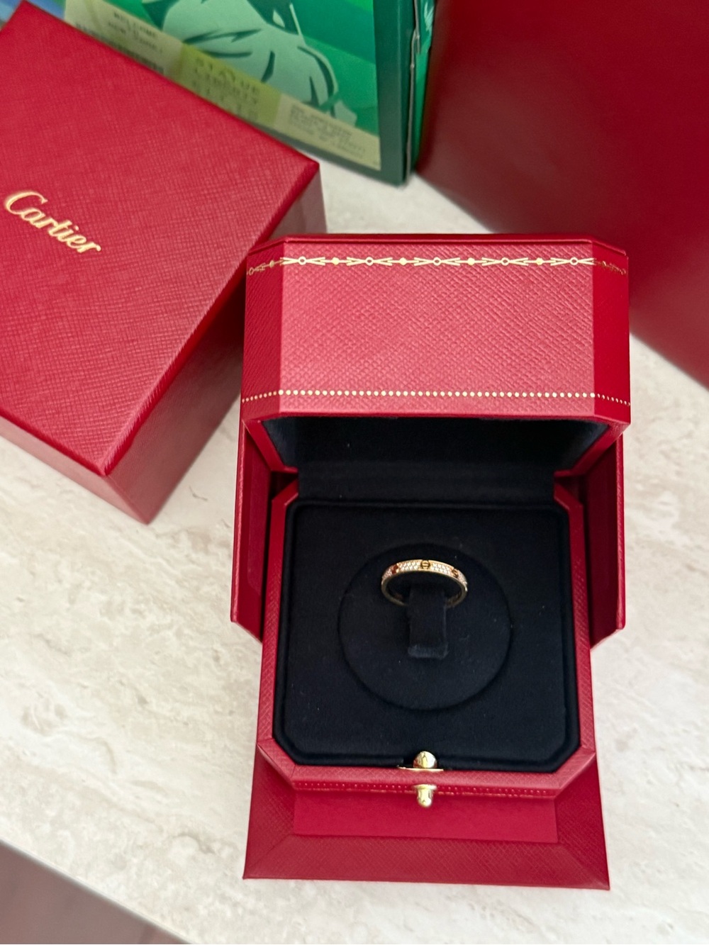 Brand new Cartier Gold Diamond Pavé Love Band - Picture 5 of 15